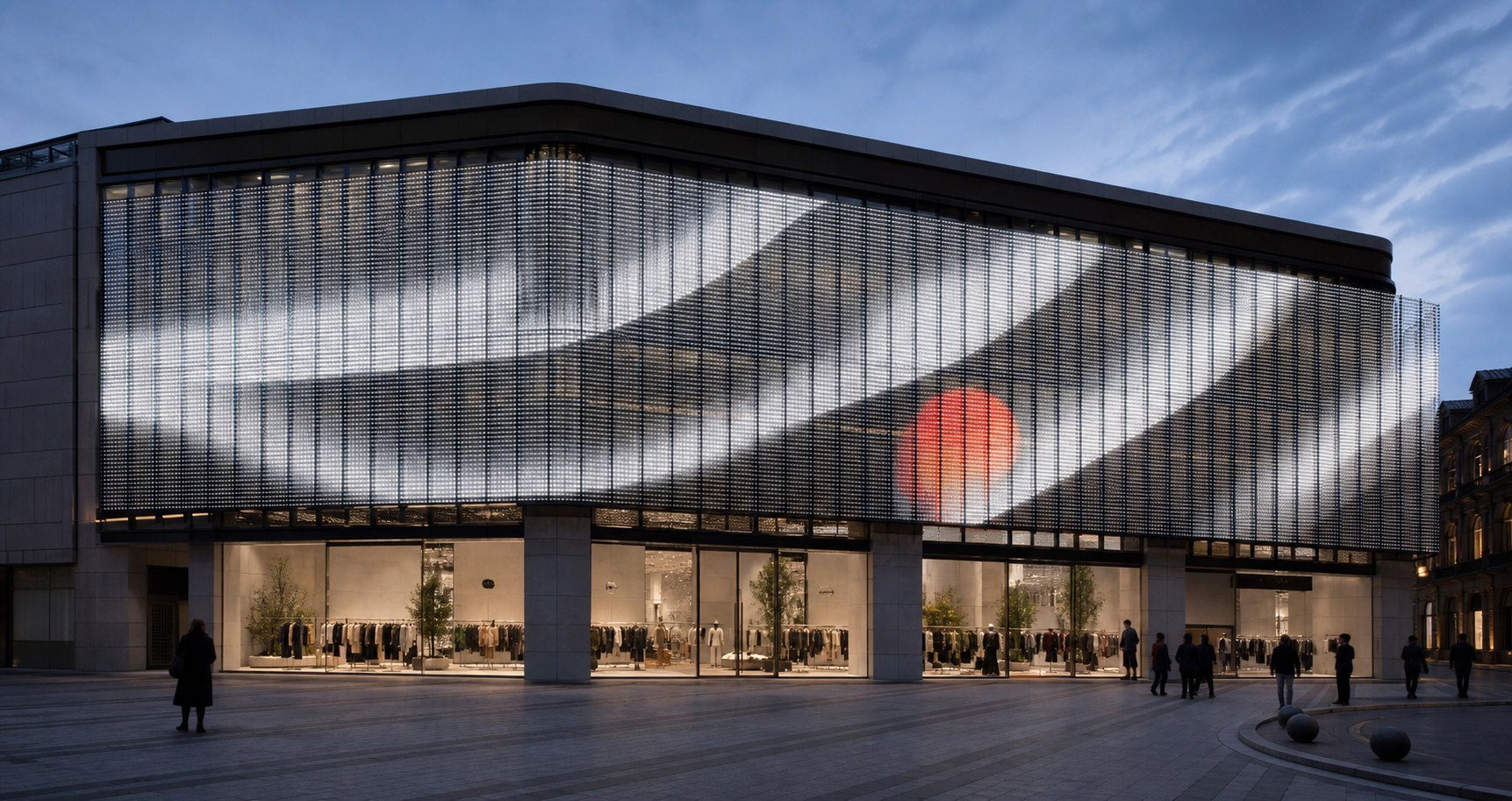 Architectural outdoor LED media facade