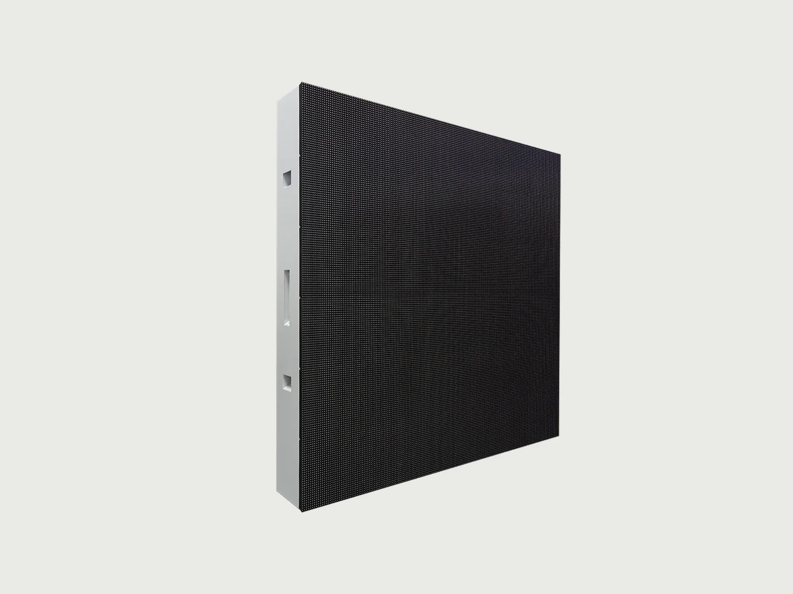 A Series outdoor fixed LED cabinet shown from the front and side