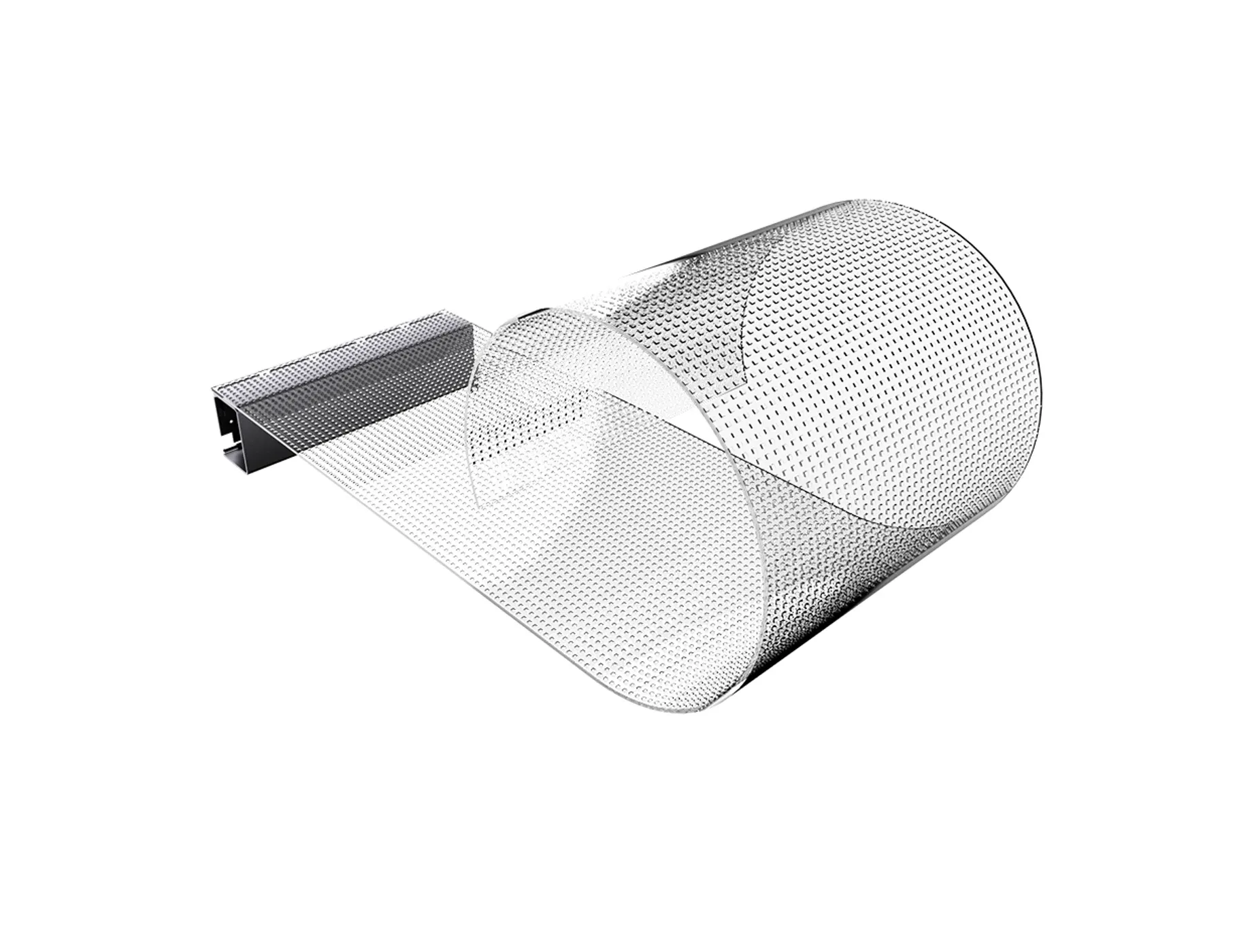 Crystal LED film shown as a flexible rolled panel with a connection edge