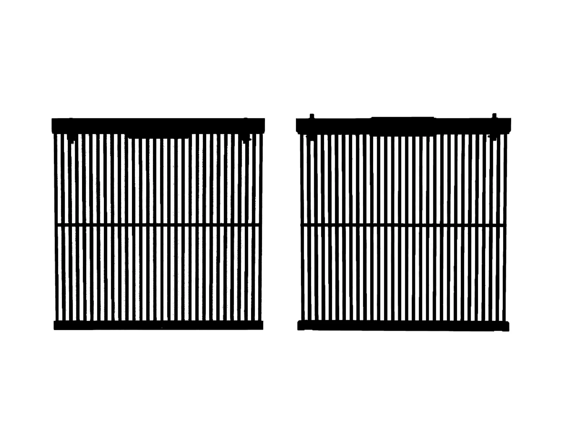 Front and rear views of an outdoor LED grille cabinet