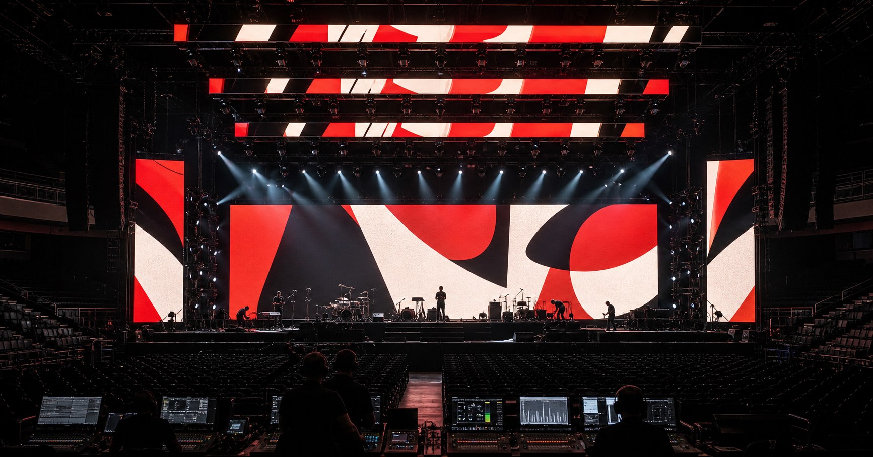 Modular rental LED display on a touring concert stage